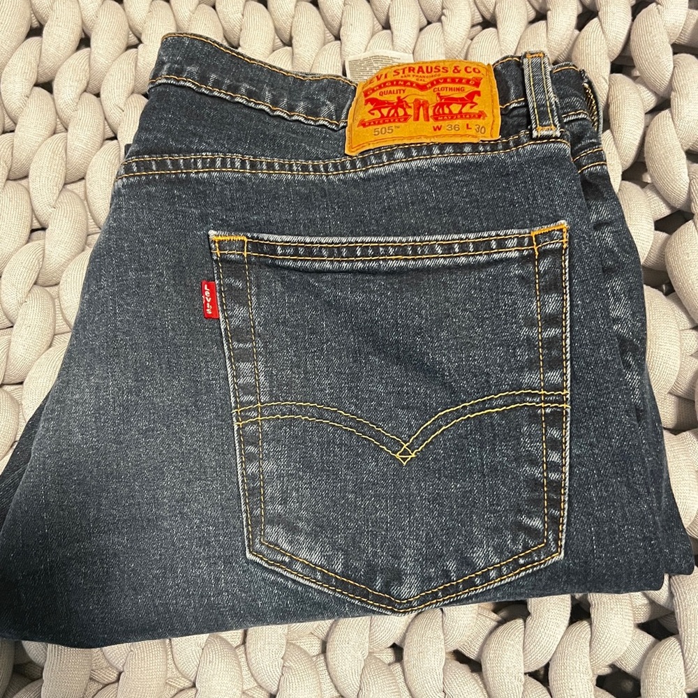 Levi's 505 EUC Men's Dark Blue Straight Jeans 36x30